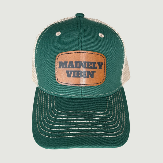 Mainely Vibin’ Leatherette Patch on Structured Trucker Hat