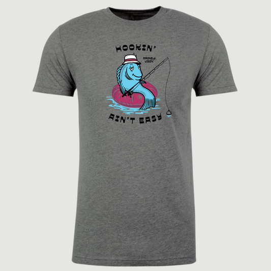 Hookin' Ain't Easy Fishing Graphic T-Shirt