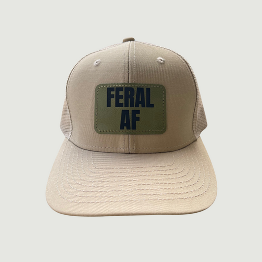 Feral AF Leatherette Patch 6-Panel Trucker Hat