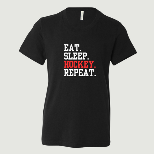 Eat. Sleep. Hockey. Repeat. Youth T-Shirt