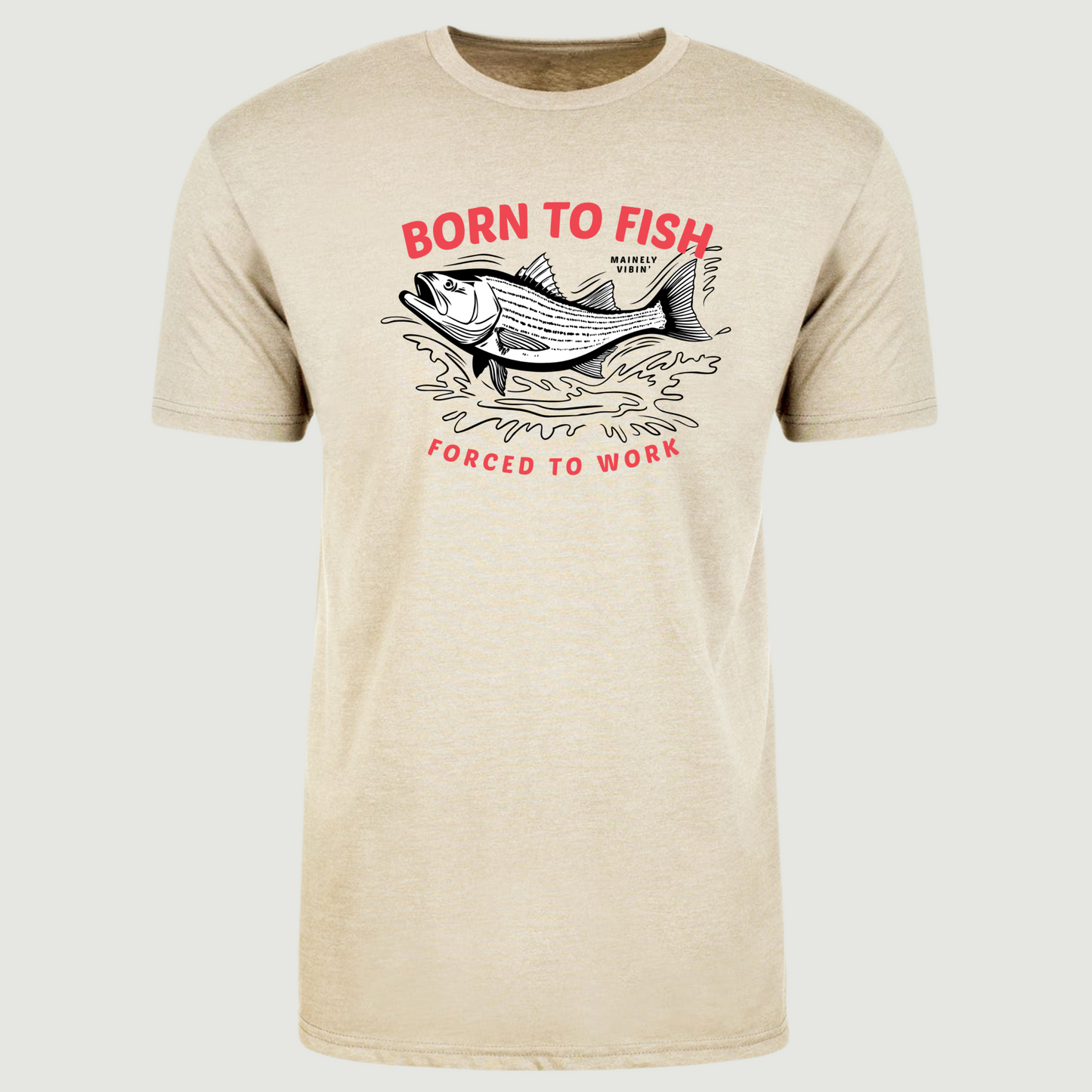 Born To Fish Forced to Work Striped Bass Graphic T-Shirt