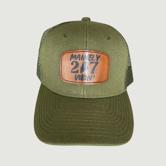 Mainely Vibin’ 207 Leatherette Patch on Structured Trucker Hat