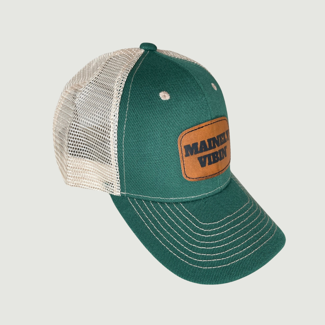 Mainely Vibin’ Leatherette Patch on Structured Trucker Hat