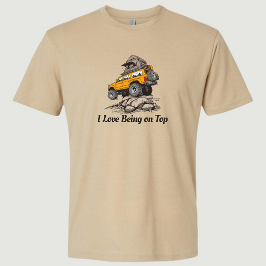 I Love Being on Top Jeep on Rock T-Shirt