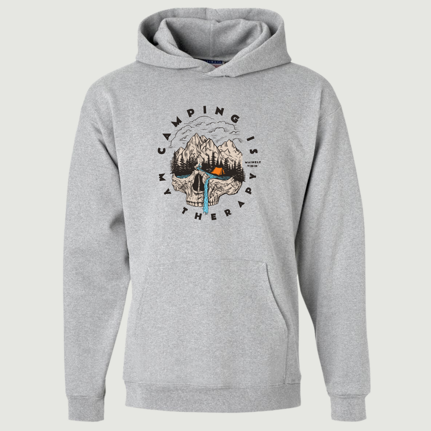 Camping is my Therapy Skull Hoodie