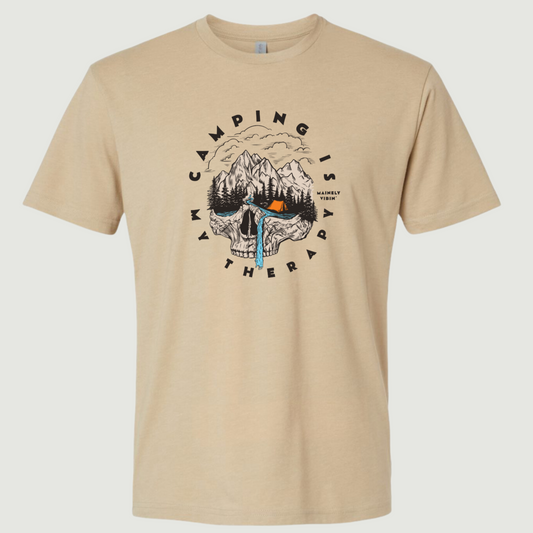 Camping is my Therapy Skull T-Shirt