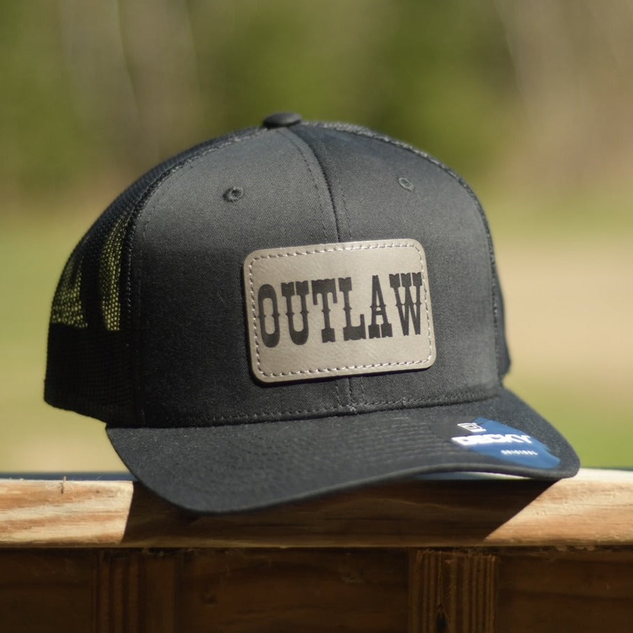 Outlaw Leatherette Patch 6-Panel Trucker Hat