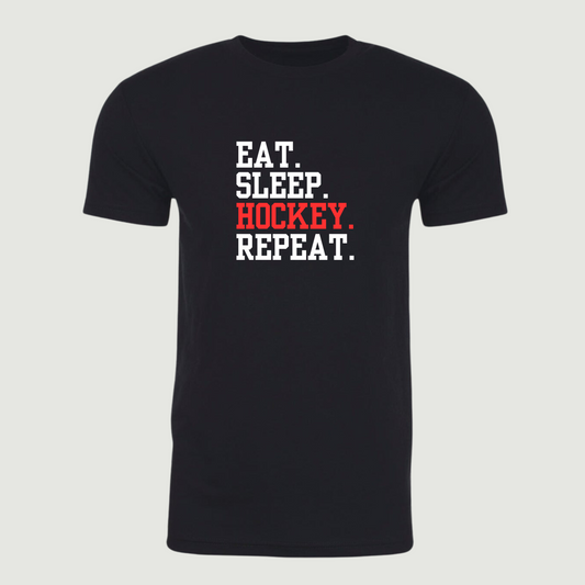 Eat. Sleep. Hockey. Repeat Adult T-Shirt