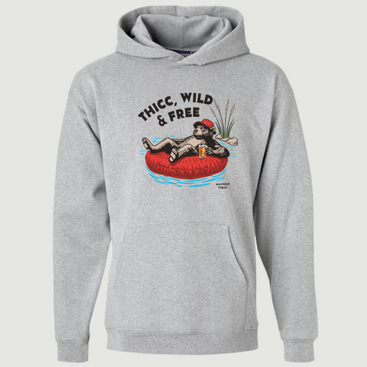 Thicc, Wild & Free Bear in Float Hoodie